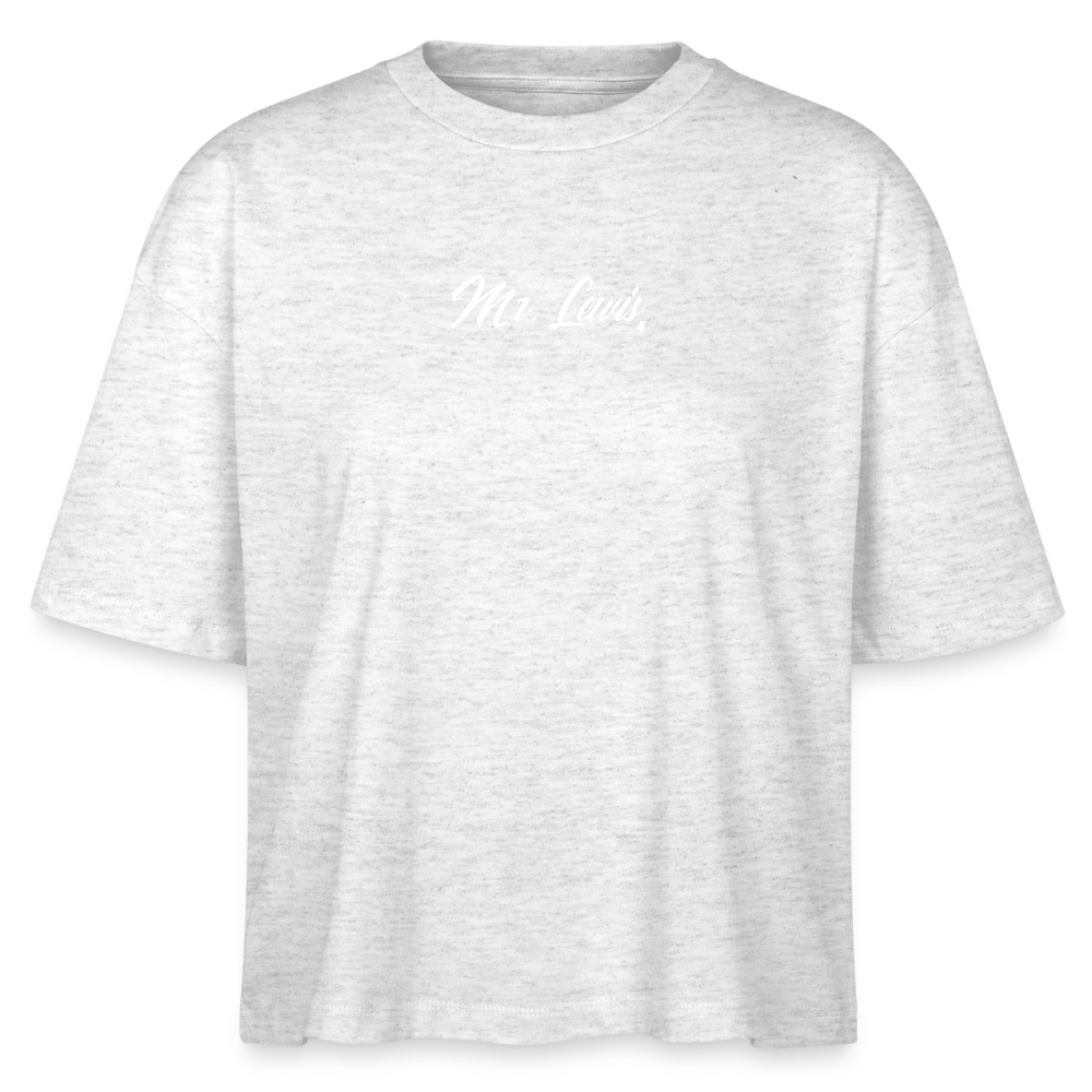 Charity Vrouwen Boxy T-Shirt  | BEDRUKT - heather white