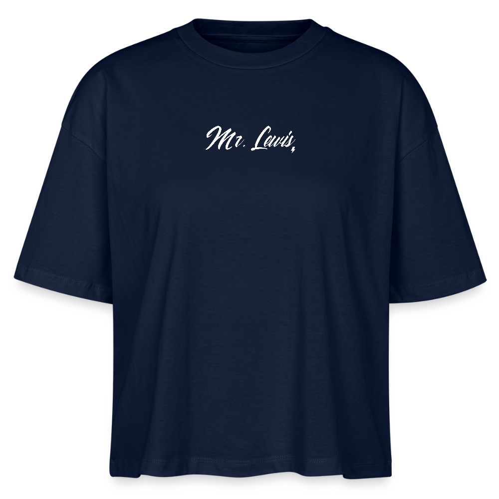 Charity Vrouwen Boxy T-Shirt  | BEDRUKT - navy
